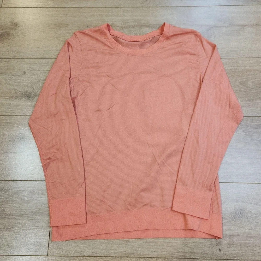 Lululemon Swiftly Tech Long Sleeve Shirt Womens 12 Pink Seamless Running Top